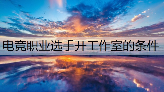 电竞职业选手开工作室的条件